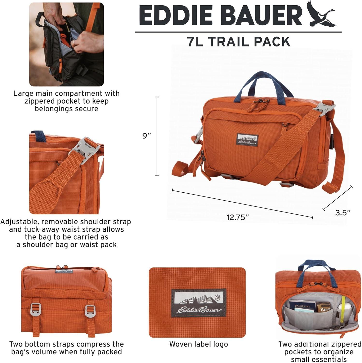 imageEddie Bauer 7L Trail Bag with Removeable Shoulder Strap and Adjustable WaistbandSienna