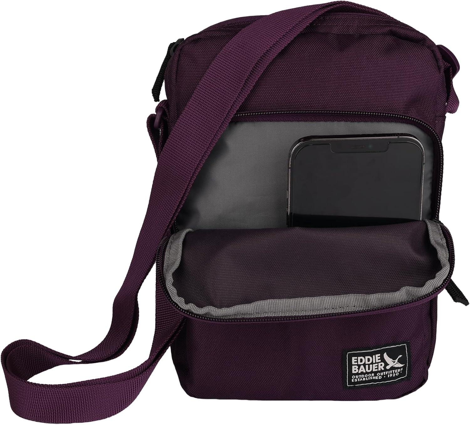 imageEddie Bauer Jasper Crossbody Bag  Everyday Carry  Lightweight  Travel  Adjustable  3L SlateDark Plum