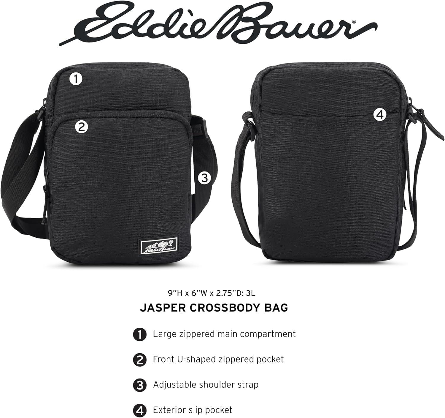 imageEddie Bauer Jasper Crossbody Bag  Everyday Carry  Lightweight  Travel  Adjustable  3L SlateFrost Gray