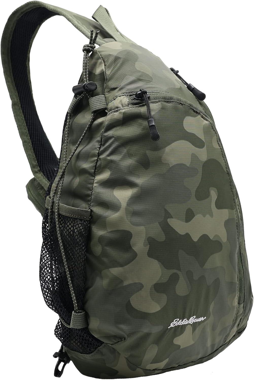 imageEddie Bauer Ripstop 8L Shoulder Sling Pack with Padded AirMesh Adjustable Crossbody Strap Black One SizeCamo