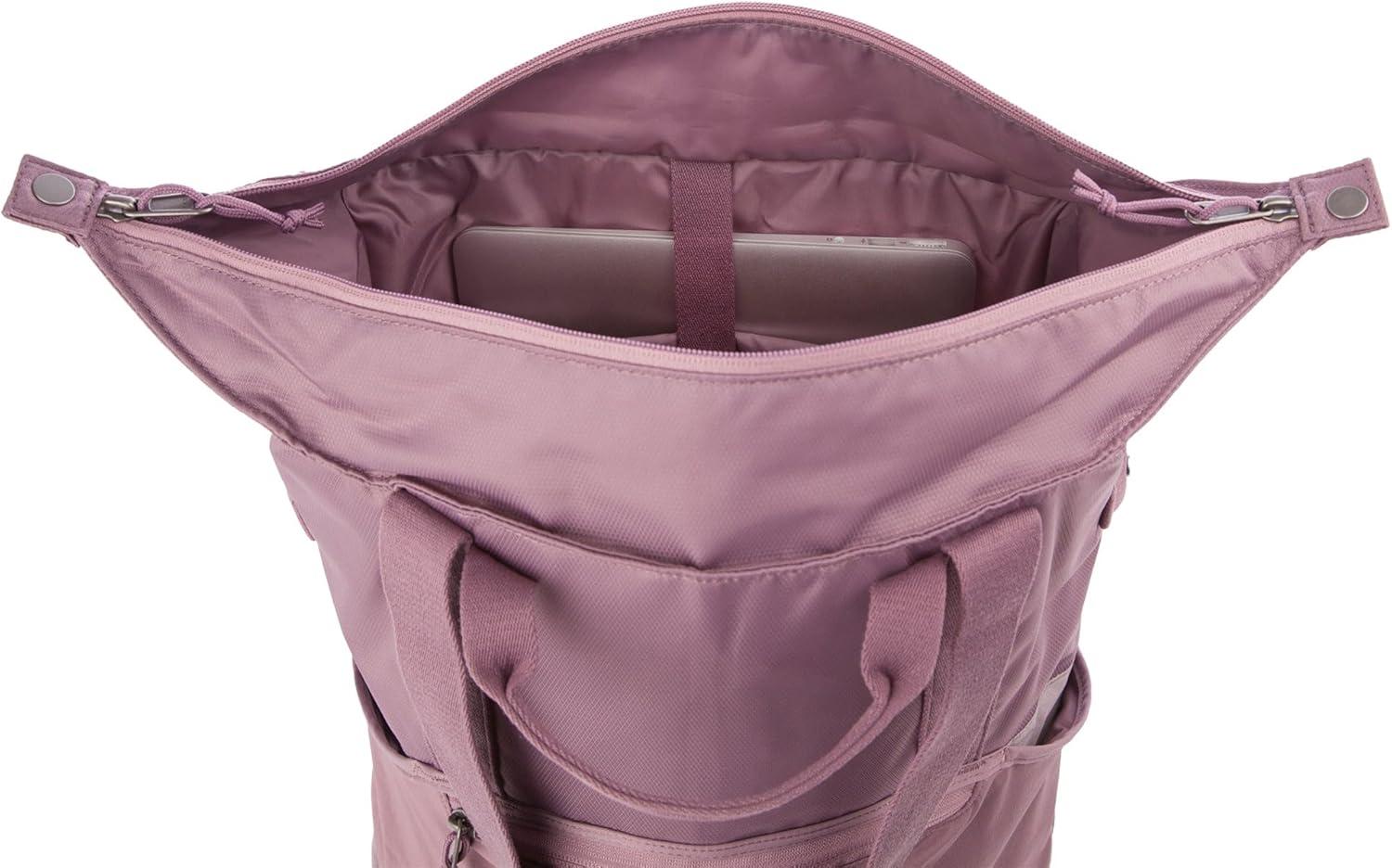 imageEddie Bauer Skylar Tote Bag  EDC  Work  Travel  Laptop Sleeve  Mesh Pockets  Convertible  Top Handle  25LDusty Violet