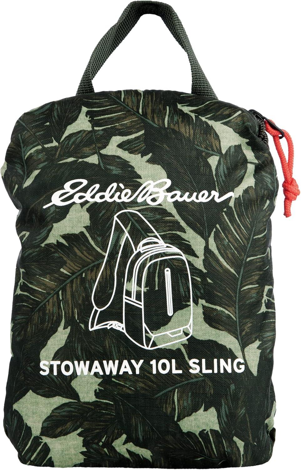 imageEddie Bauer Stowaway Packable Sling Bag Foldable Travel Outdoor Lightweight Compact Everyday Carry Ripstop Nylon 10LDark Loden