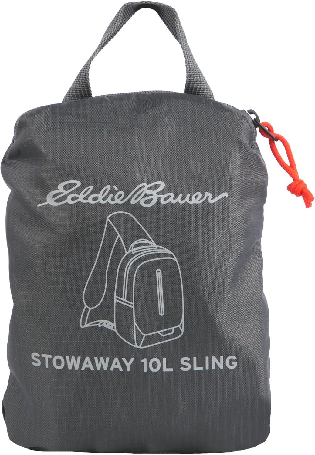 imageEddie Bauer Stowaway Packable Sling Bag Foldable Travel Outdoor Lightweight Compact Everyday Carry Ripstop Nylon 10LDark Smoke