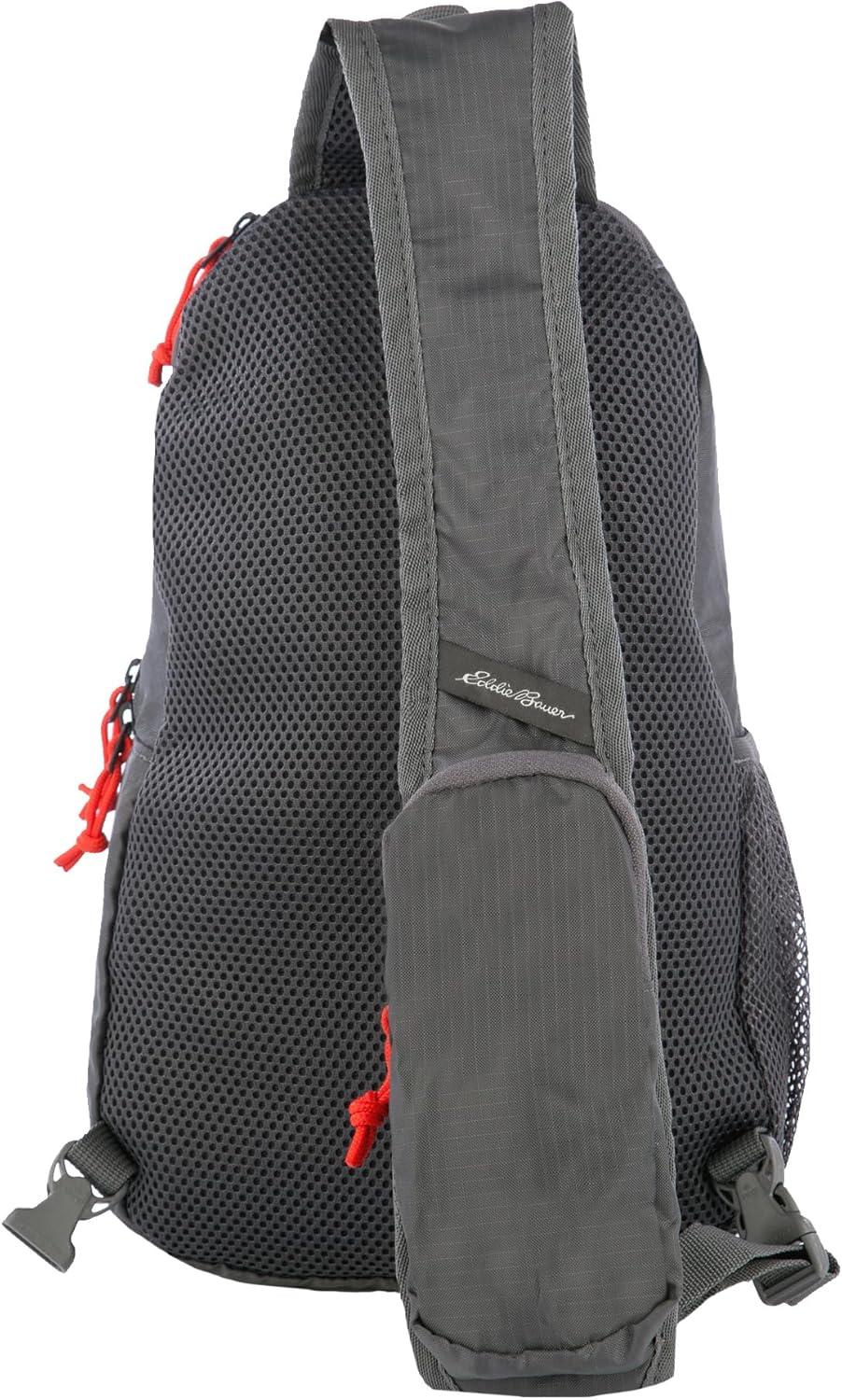 imageEddie Bauer Stowaway Packable Sling Bag Foldable Travel Outdoor Lightweight Compact Everyday Carry Ripstop Nylon 10LDark Smoke