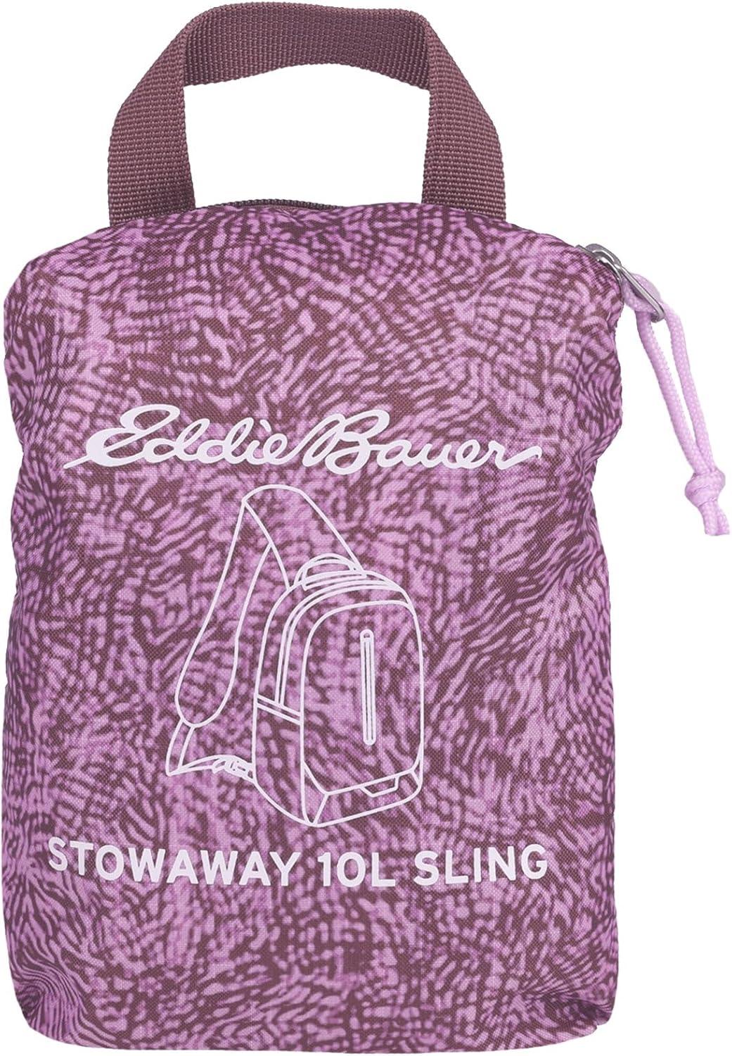 imageEddie Bauer Stowaway Packable Sling Bag Foldable Travel Outdoor Lightweight Compact Everyday Carry Ripstop Nylon 10LLilac