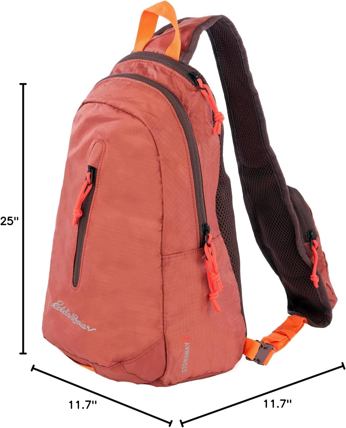 imageEddie Bauer Stowaway Packable Sling Bag Foldable Travel Outdoor Lightweight Compact Everyday Carry Ripstop Nylon 10LMaroon