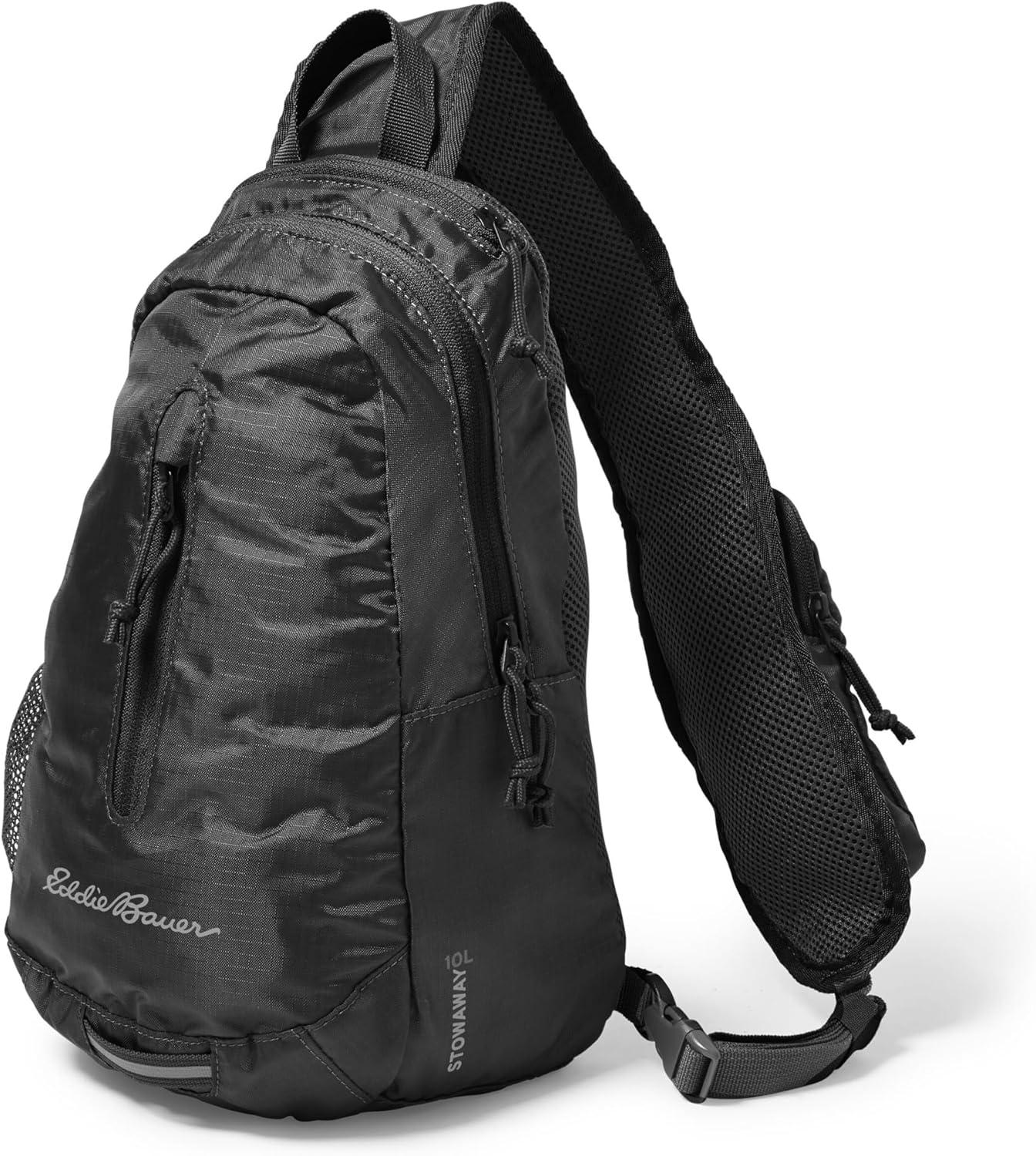 imageEddie Bauer Stowaway Packable Sling Bag Foldable Travel Outdoor Lightweight Compact Everyday Carry Ripstop Nylon 10LOynx