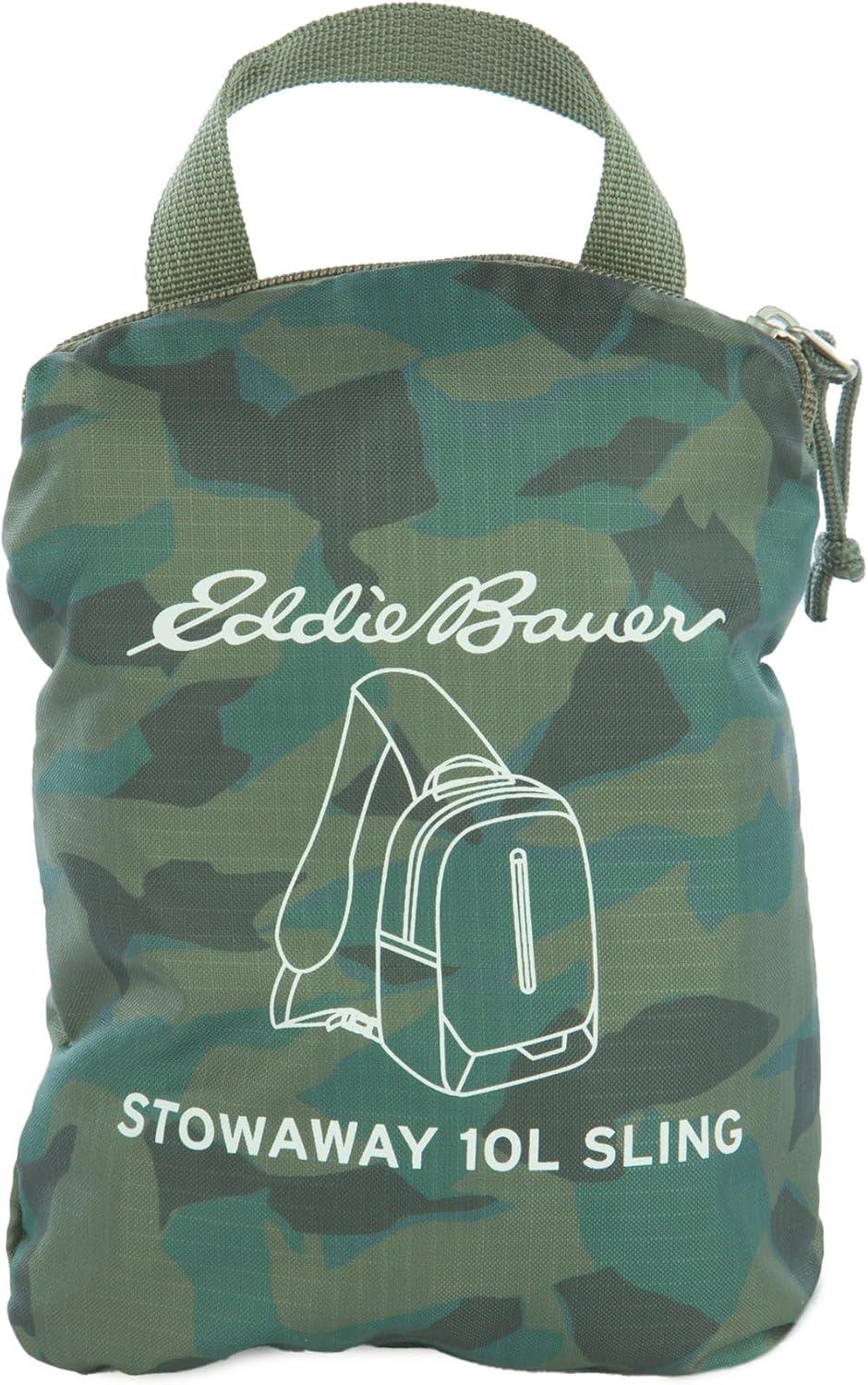 imageEddie Bauer Stowaway Packable Sling Bag Foldable Travel Outdoor Lightweight Compact Everyday Carry Ripstop Nylon 10LSprig