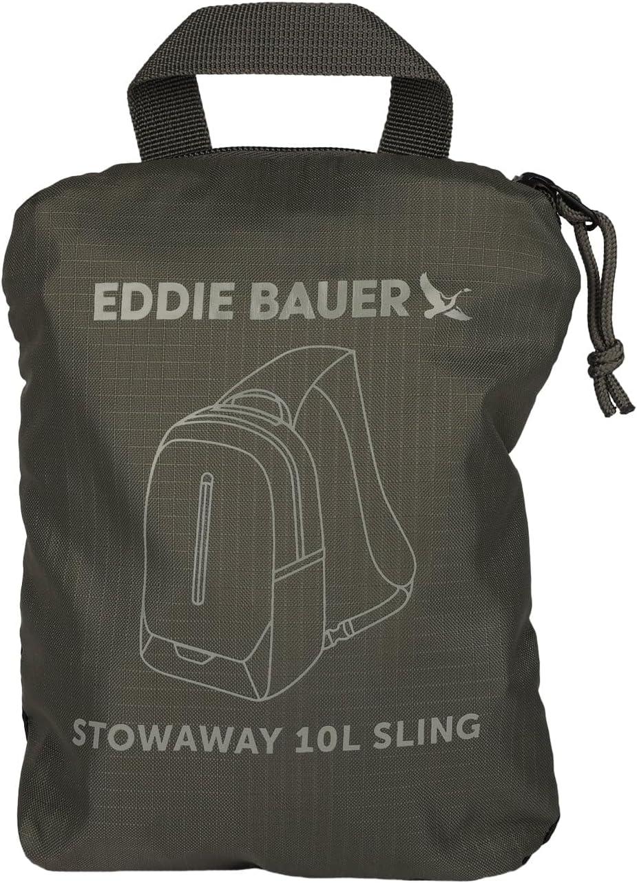 imageEddie Bauer Stowaway Packable Sling Bag Foldable Travel Outdoor Lightweight Compact Everyday Carry Ripstop Nylon 10LSpruce