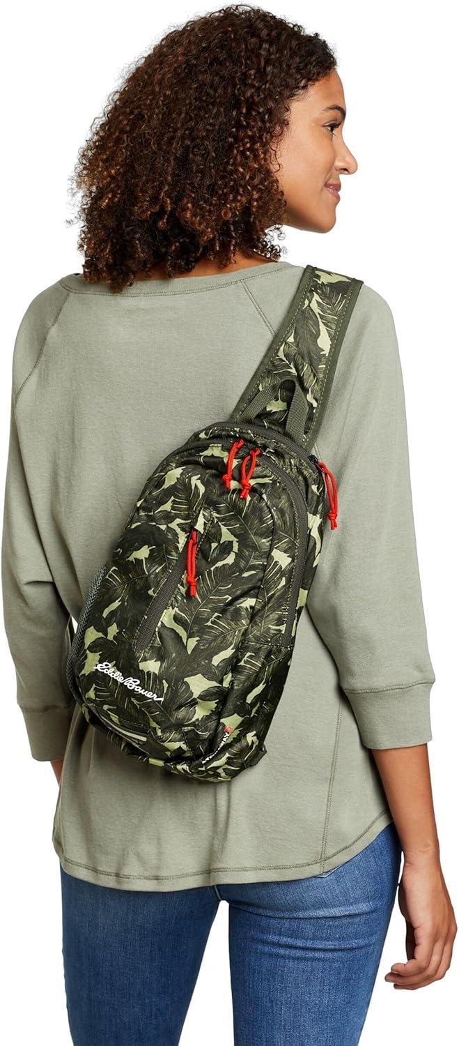imageEddie Bauer Stowaway Packable Sling Bag Foldable Travel Outdoor Lightweight Compact Everyday Carry Ripstop Nylon 10LTobacco