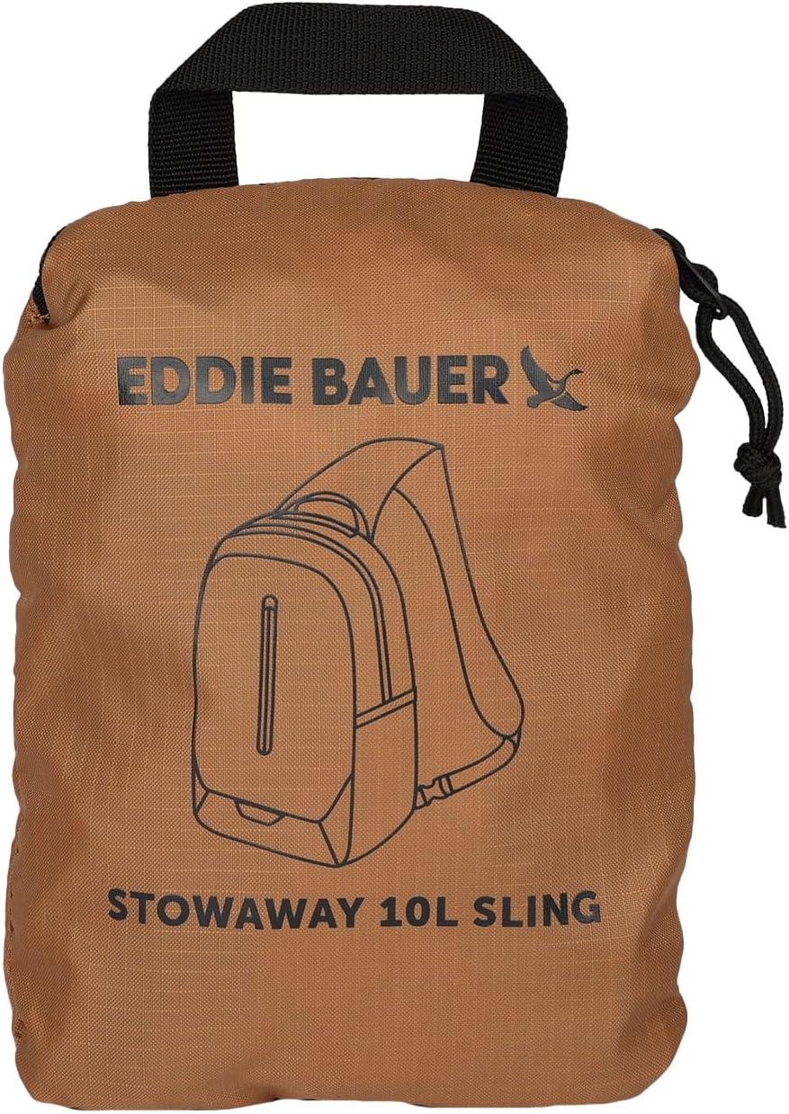 imageEddie Bauer Stowaway Packable Sling Bag Foldable Travel Outdoor Lightweight Compact Everyday Carry Ripstop Nylon 10LTobacco
