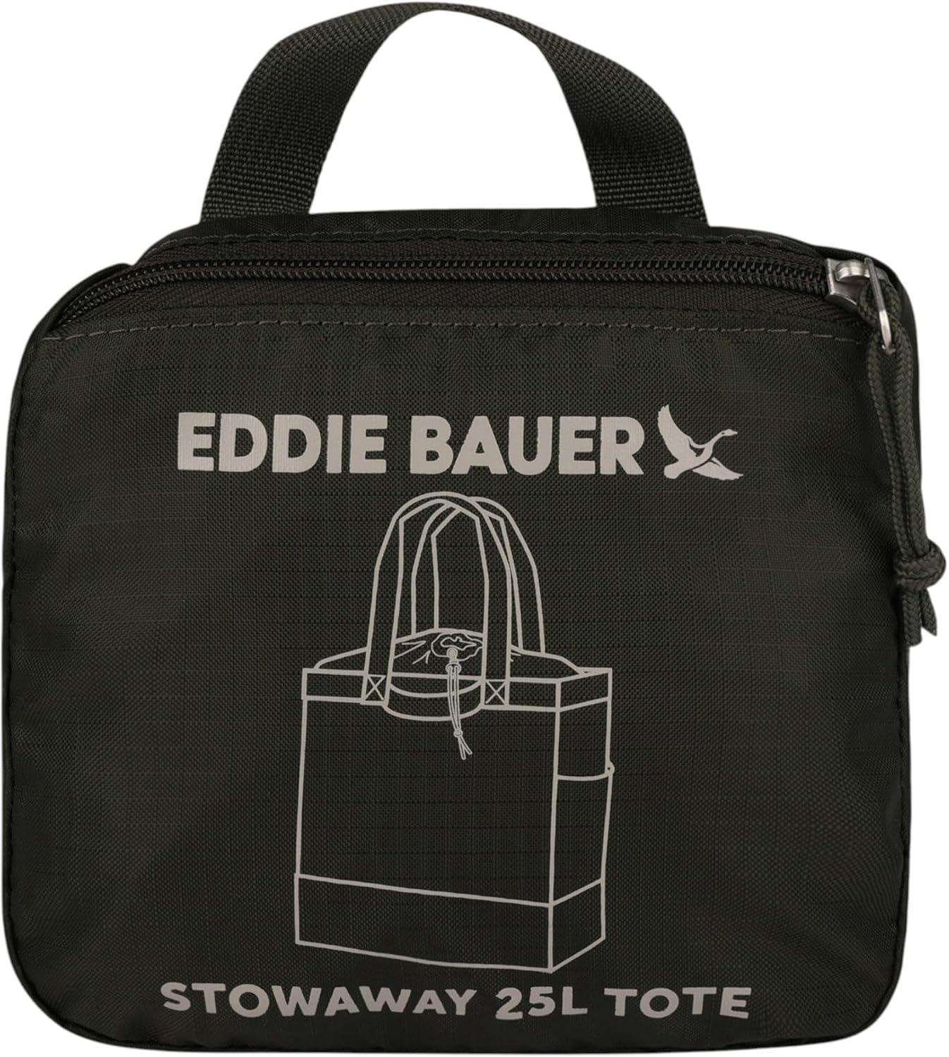 imageEddie Bauer Stowaway Packable Tote Bag  Lightweight  Compact  Cinch Closure  Ripstop Nylon  25l CapacityDark Forest