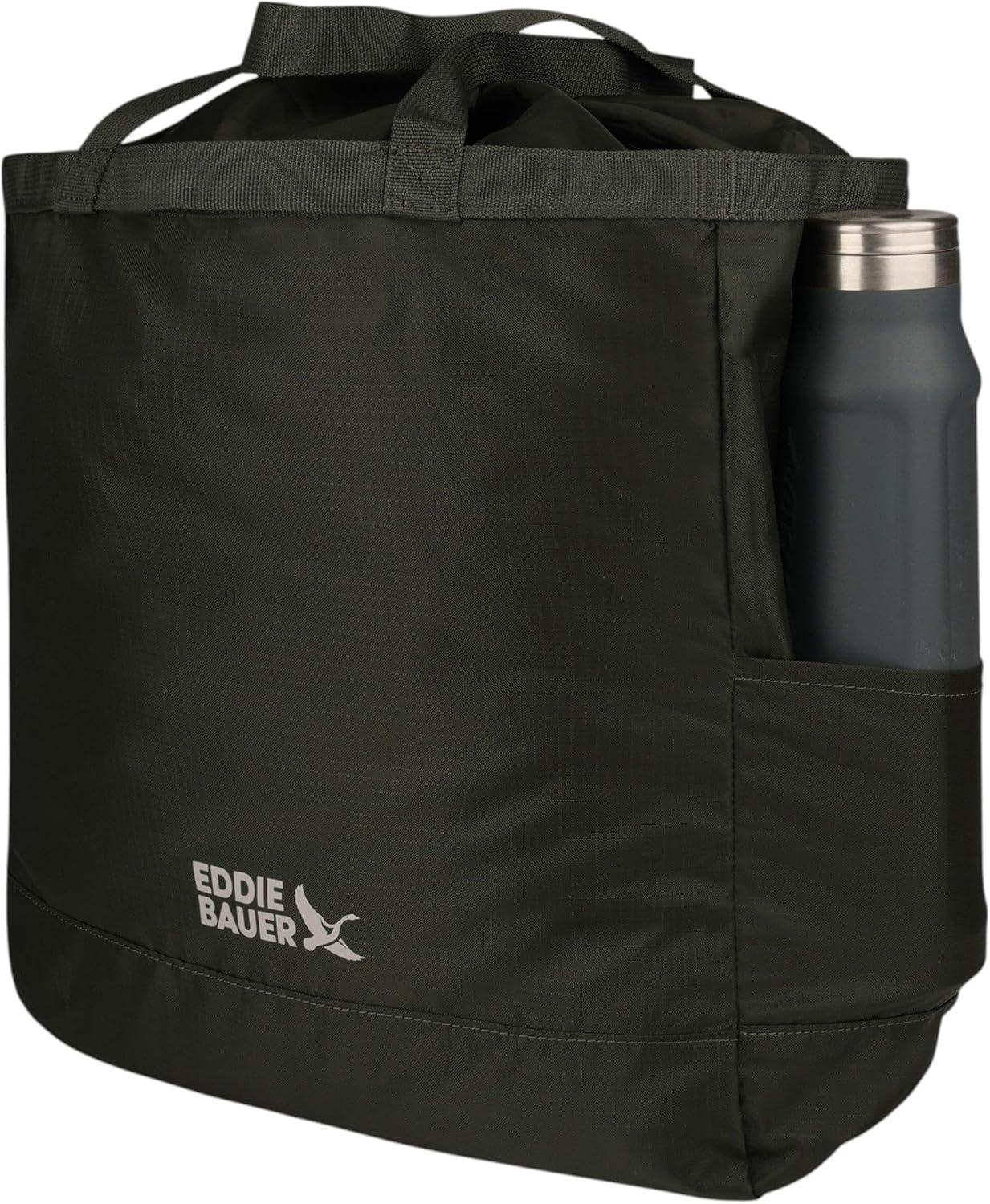 imageEddie Bauer Stowaway Packable Tote Bag  Lightweight  Compact  Cinch Closure  Ripstop Nylon  25l CapacityDark Forest