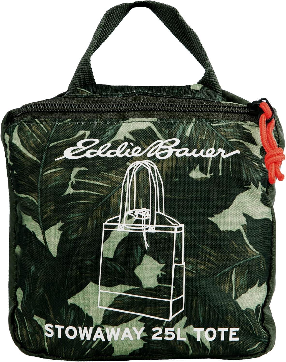 imageEddie Bauer Stowaway Packable Tote Bag  Lightweight  Compact  Cinch Closure  Ripstop Nylon  25l CapacityDark Loden
