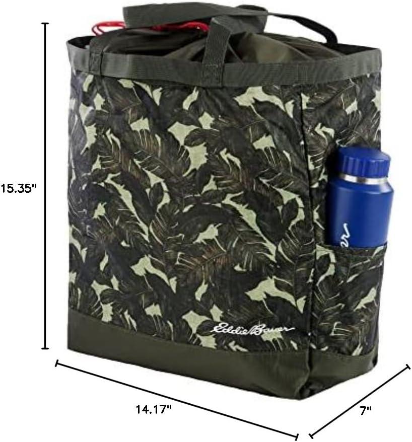 imageEddie Bauer Stowaway Packable Tote Bag  Lightweight  Compact  Cinch Closure  Ripstop Nylon  25l CapacityDark Loden