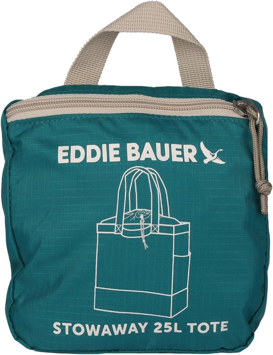 imageEddie Bauer Stowaway Packable Tote Bag  Lightweight  Compact  Cinch Closure  Ripstop Nylon  25l CapacityDeep Sea