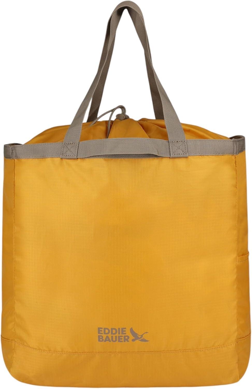 imageEddie Bauer Stowaway Packable Tote Bag  Lightweight  Compact  Cinch Closure  Ripstop Nylon  25l CapacityField Gold