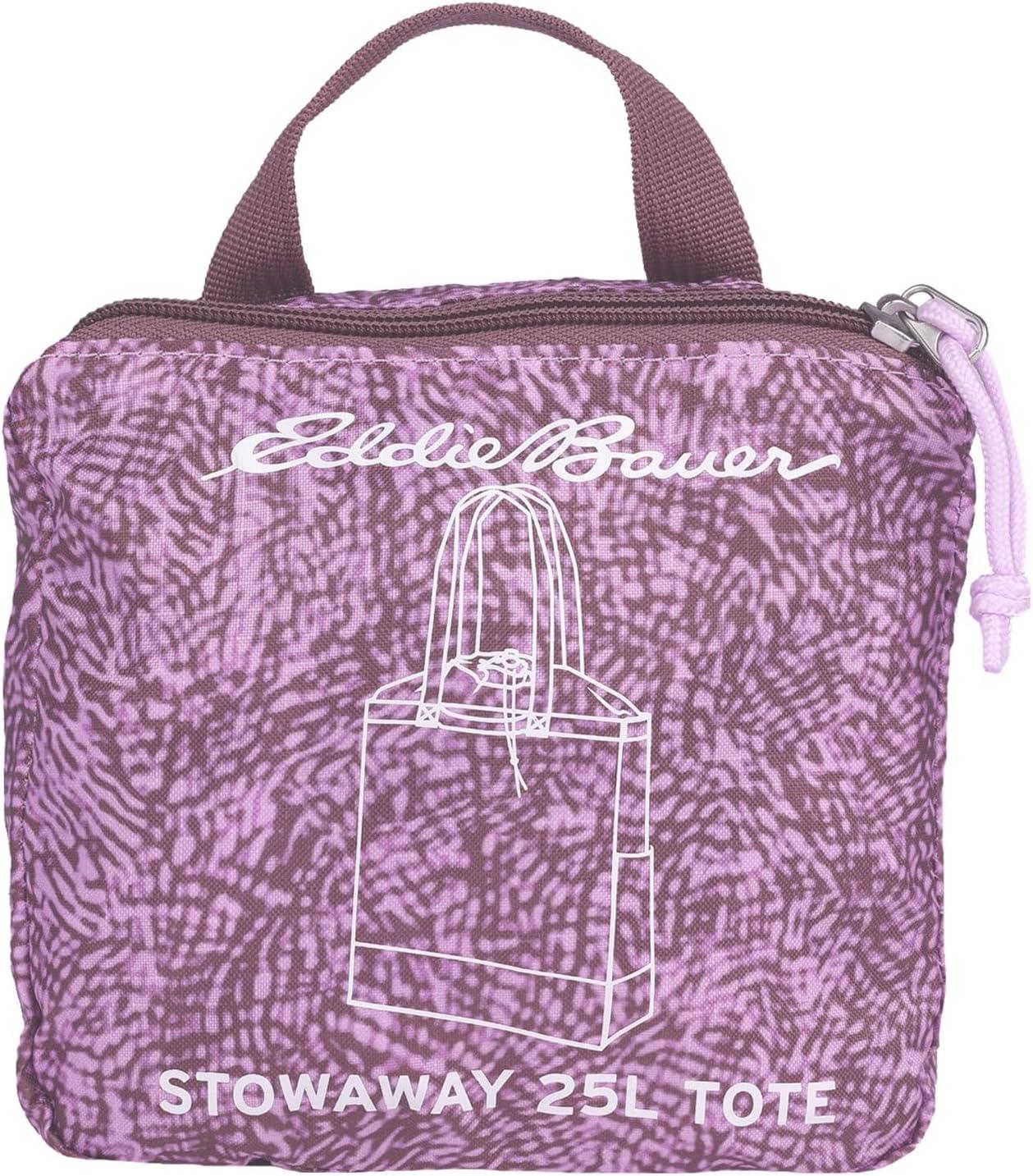 imageEddie Bauer Stowaway Packable Tote Bag  Lightweight  Compact  Cinch Closure  Ripstop Nylon  25l CapacityLilac