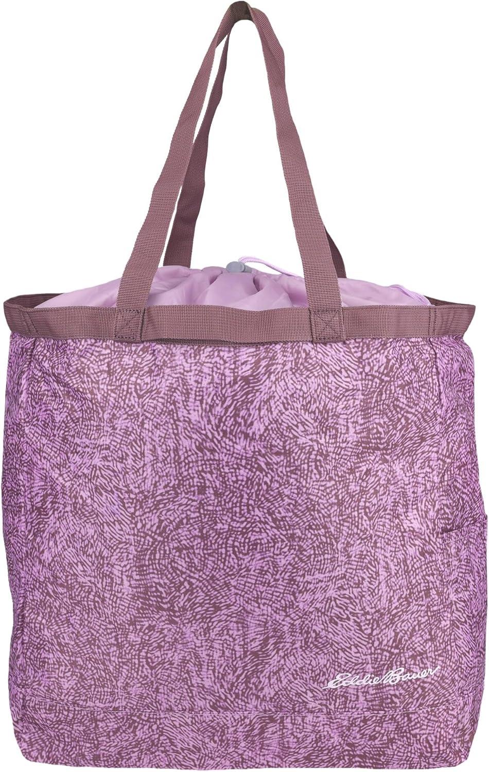 imageEddie Bauer Stowaway Packable Tote Bag  Lightweight  Compact  Cinch Closure  Ripstop Nylon  25l CapacityLilac