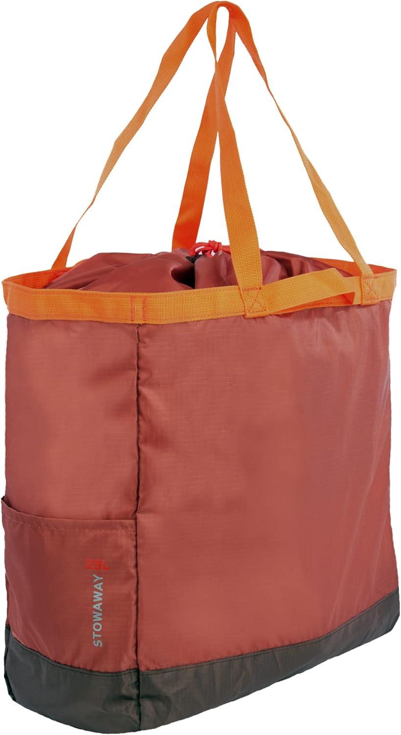 imageEddie Bauer Stowaway Packable Tote Bag  Lightweight  Compact  Cinch Closure  Ripstop Nylon  25l CapacityMaroon