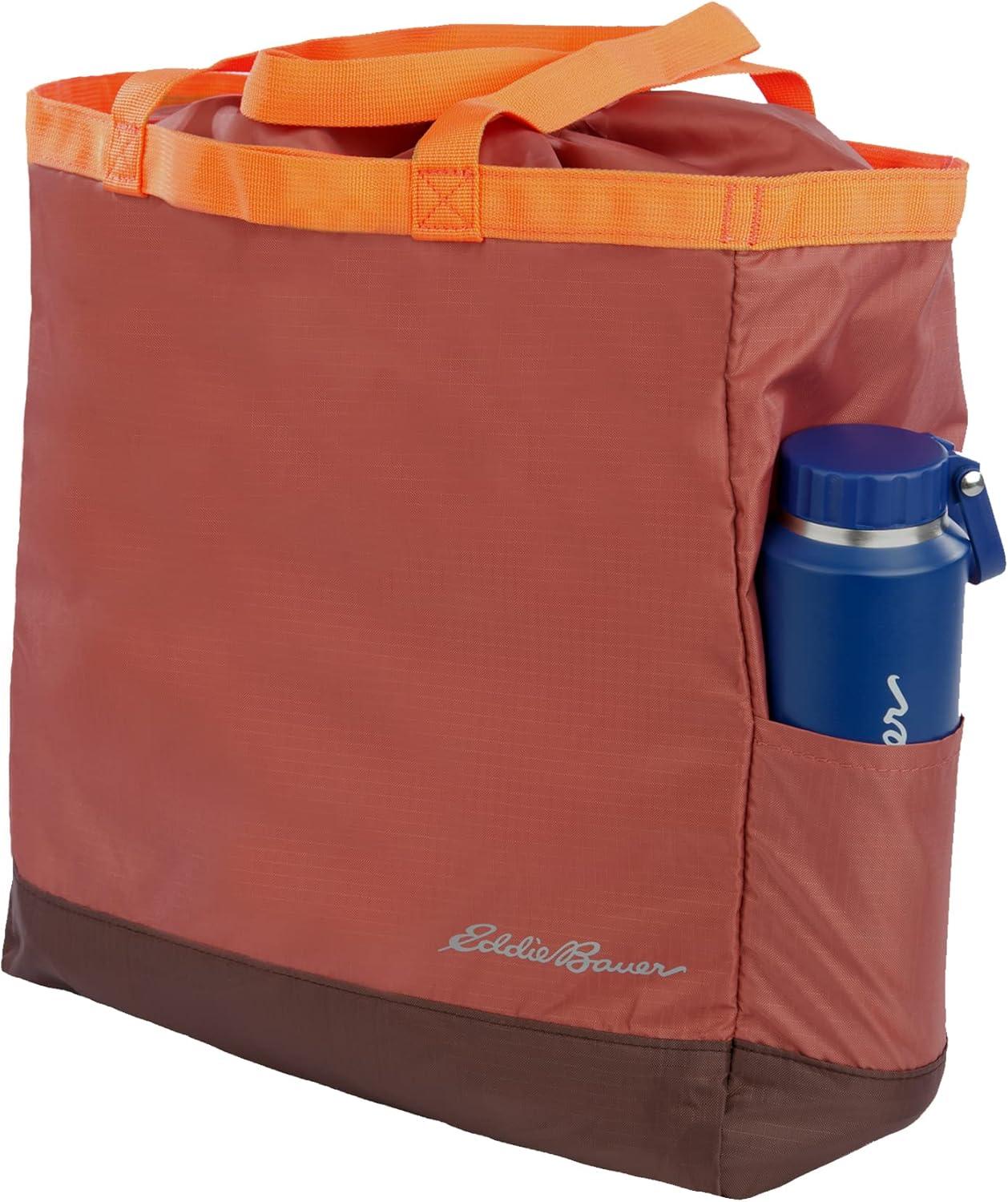imageEddie Bauer Stowaway Packable Tote Bag  Lightweight  Compact  Cinch Closure  Ripstop Nylon  25l CapacityMaroon