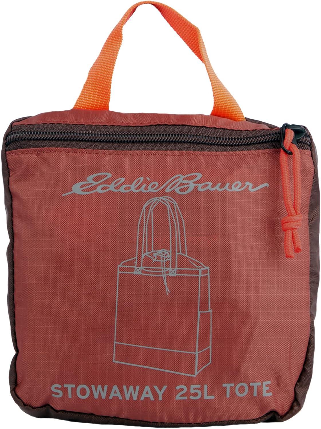 imageEddie Bauer Stowaway Packable Tote Bag  Lightweight  Compact  Cinch Closure  Ripstop Nylon  25l CapacityMaroon