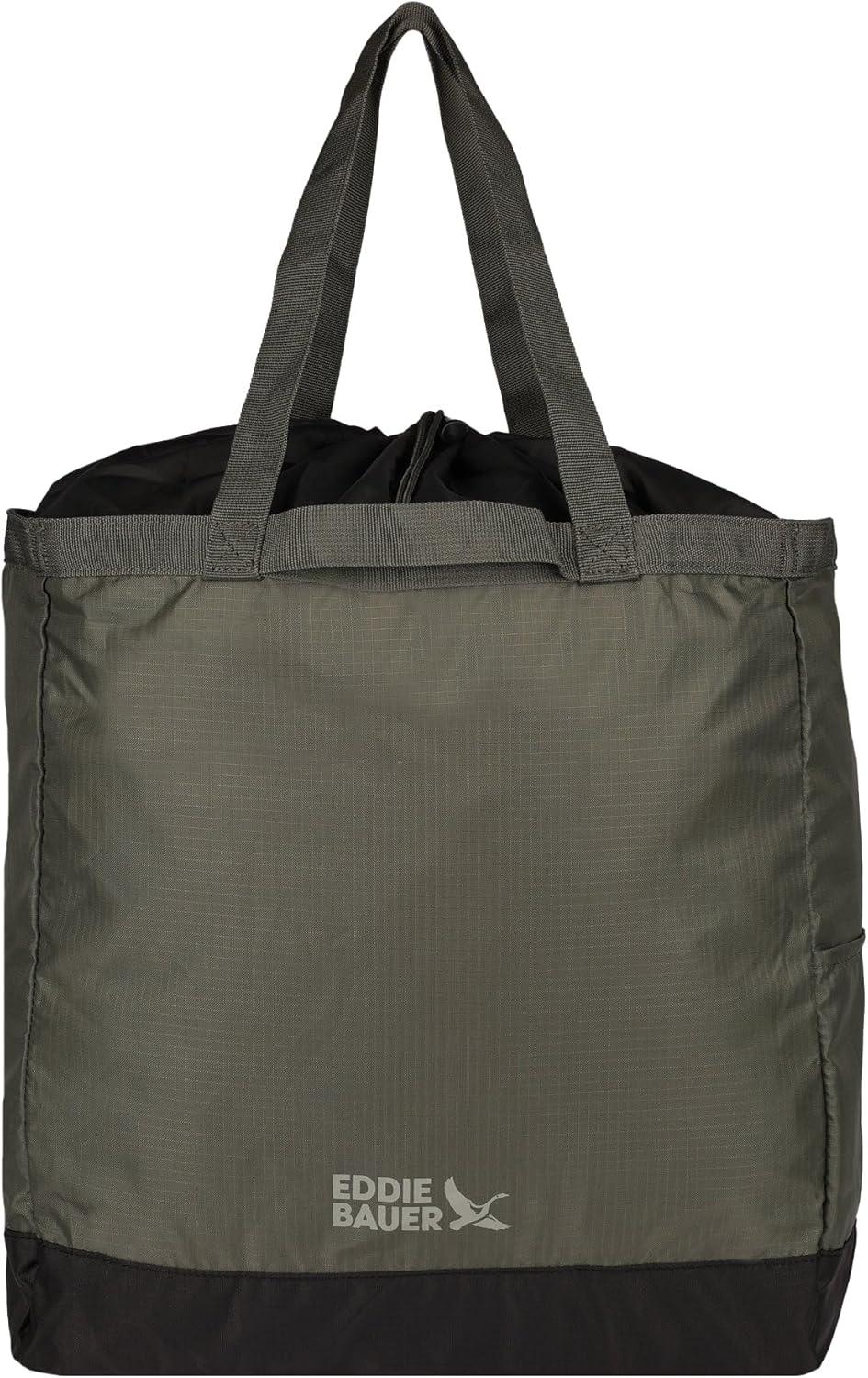 imageEddie Bauer Stowaway Packable Tote Bag  Lightweight  Compact  Cinch Closure  Ripstop Nylon  25l CapacitySpruce