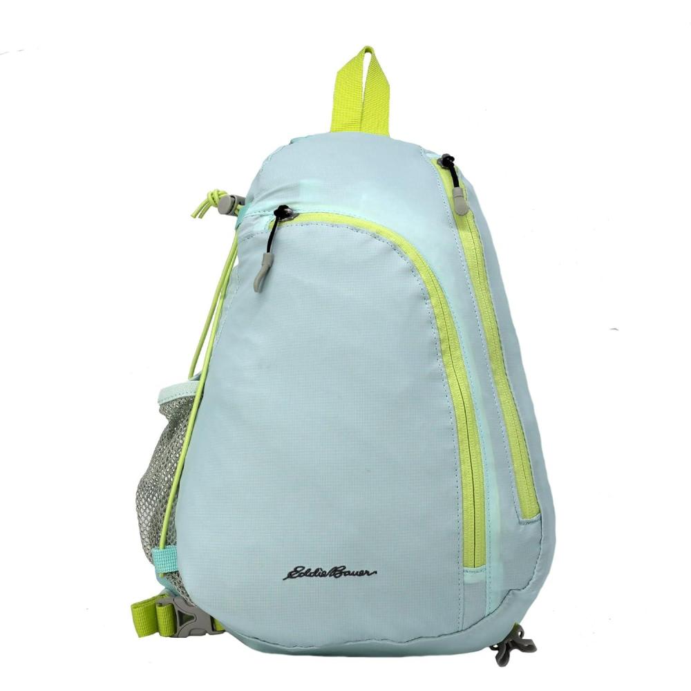 imageEddie Bauer Ripstop 8L Shoulder Sling Pack with Padded AirMesh Adjustable Crossbody Strap Black One SizeLight Aqua