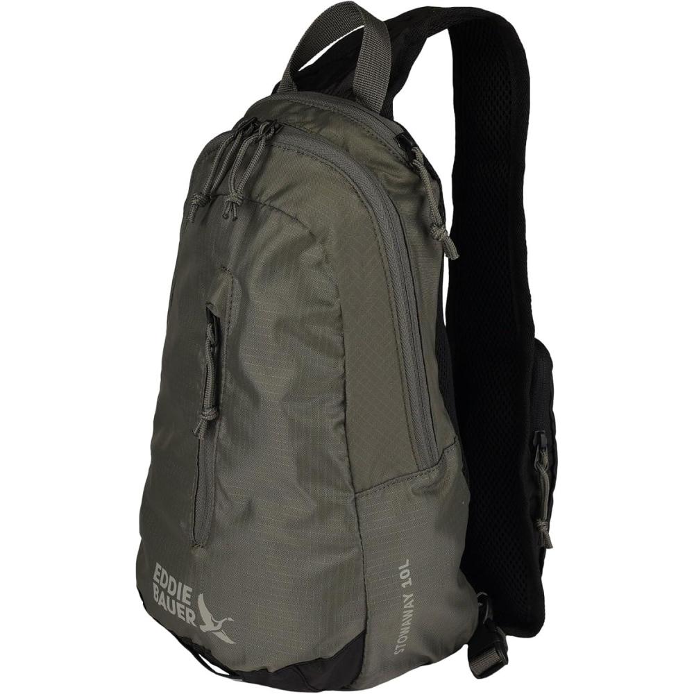 imageEddie Bauer Stowaway Packable Sling Bag Foldable Travel Outdoor Lightweight Compact Everyday Carry Ripstop Nylon 10LSpruce