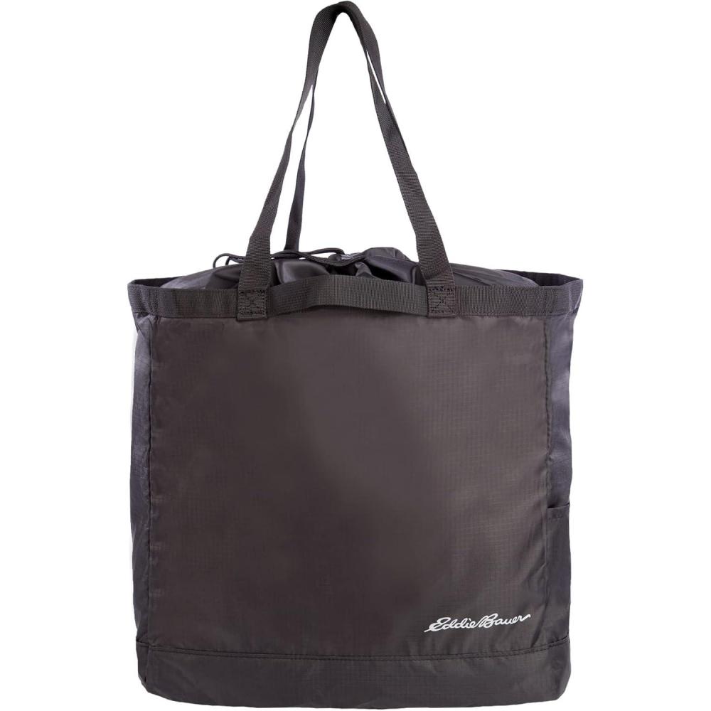 imageEddie Bauer Stowaway Packable Tote Bag  Lightweight  Compact  Cinch Closure  Ripstop Nylon  25l CapacityOnyx