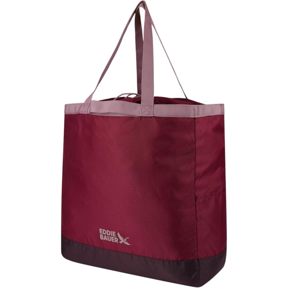 imageEddie Bauer Stowaway Packable Tote Bag  Lightweight  Compact  Cinch Closure  Ripstop Nylon  25l CapacityPort Red