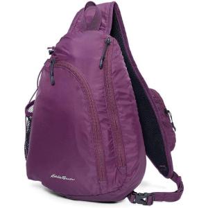 imageEddie Bauer Ripstop 8L Shoulder Sling Pack with Padded AirMesh Adjustable Crossbody Strap Black One SizeDk Plum