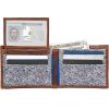 imageEddie Bauer Men Pioneer Leather and Printed Cotton Canvas Bilfold Wallet Assorted GraphicsGrey