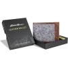 imageEddie Bauer Men Pioneer Leather and Printed Cotton Canvas Bilfold Wallet Assorted GraphicsGrey