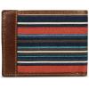 imageEddie Bauer Men Pioneer Leather and Printed Cotton Canvas Bilfold Wallet Assorted GraphicsMulti