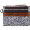 imageEddie Bauer Men Pioneer Leather and Printed Cotton Canvas Money Clip Card Case Wallet Assorted GraphicsGrey