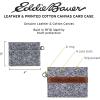 imageEddie Bauer Men Pioneer Leather and Printed Cotton Canvas Money Clip Card Case Wallet Assorted GraphicsMulti