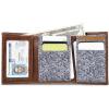 imageEddie Bauer Men Pioneer Leather and Printed Cotton Canvas Trifold Wallet Assorted GraphicsGrey