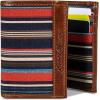 imageEddie Bauer Men Pioneer Leather and Printed Cotton Canvas Trifold Wallet Assorted GraphicsMulti