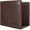imageEddie Bauer Men Signature Leather Bifold Passcase WalletLeather Logo  Brown