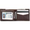 imageEddie Bauer Men Signature Leather Bifold Passcase WalletLeather Logo  Brown