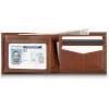 imageEddie Bauer Men Signature Leather Bifold Passcase WalletLeather Logo  Tan