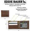 imageEddie Bauer Men Signature Leather Bifold Passcase WalletRugged Leather  Black