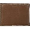 imageEddie Bauer Men Signature Leather Bifold Passcase WalletTop Stitch Leather  Tan