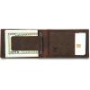 imageEddie Bauer Men Signature Leather Money Clip Card Case WalletEmbossed Leather  Tan
