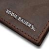 imageEddie Bauer Men Signature Leather Money Clip Card Case WalletEmbossed Leather  Tan