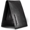 imageEddie Bauer Men Signature Leather Money Clip Card Case WalletLeather Logo  Black