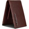 imageEddie Bauer Men Signature Leather Money Clip Card Case WalletLeather Logo  Brown