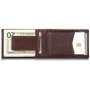 imageEddie Bauer Men Signature Leather Money Clip Card Case WalletLeather Logo  Brown