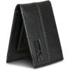 imageEddie Bauer Men Signature Leather Money Clip Card Case WalletRugged Leather  Black